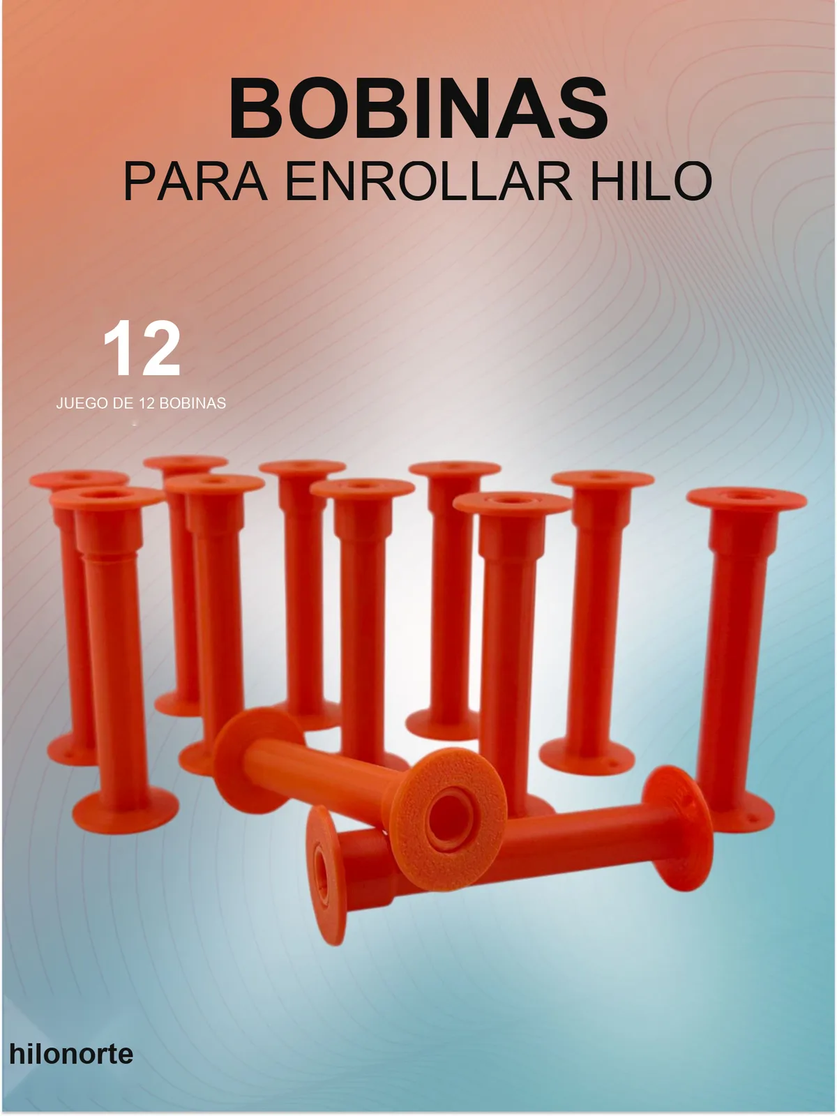 Bobinas para rebobinar hilo, para máquina de coser y remalladora (12 uds.)