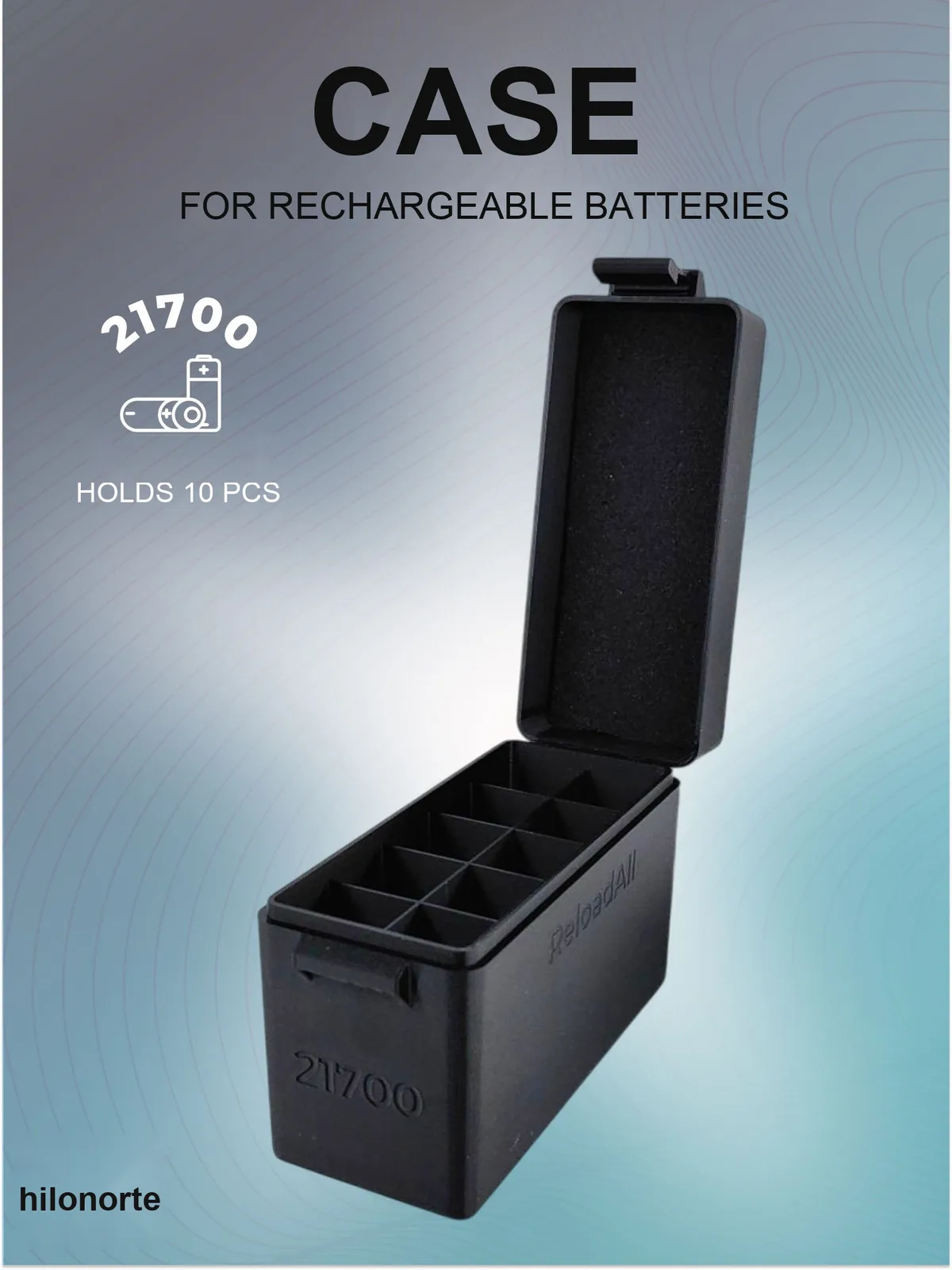 Organiser box for 10 × 21700 cells