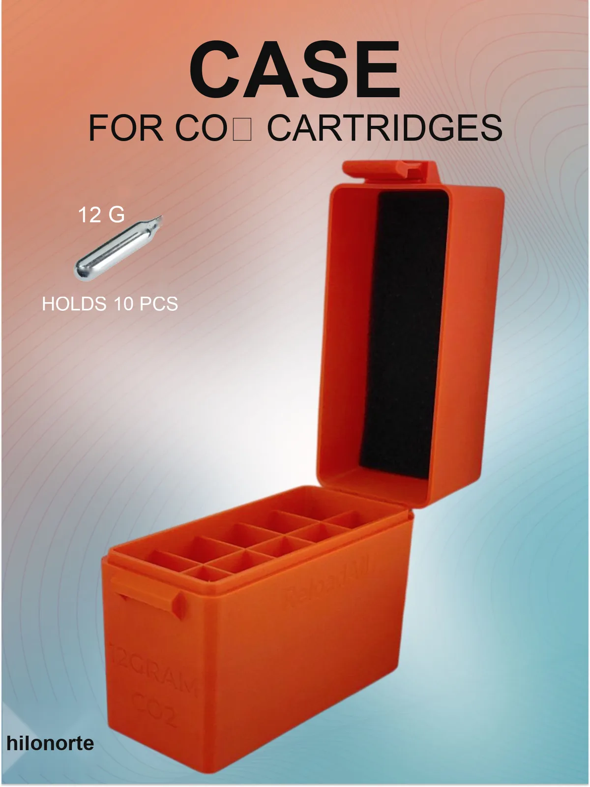 Box for 10 × 12 g CO2 cartridges