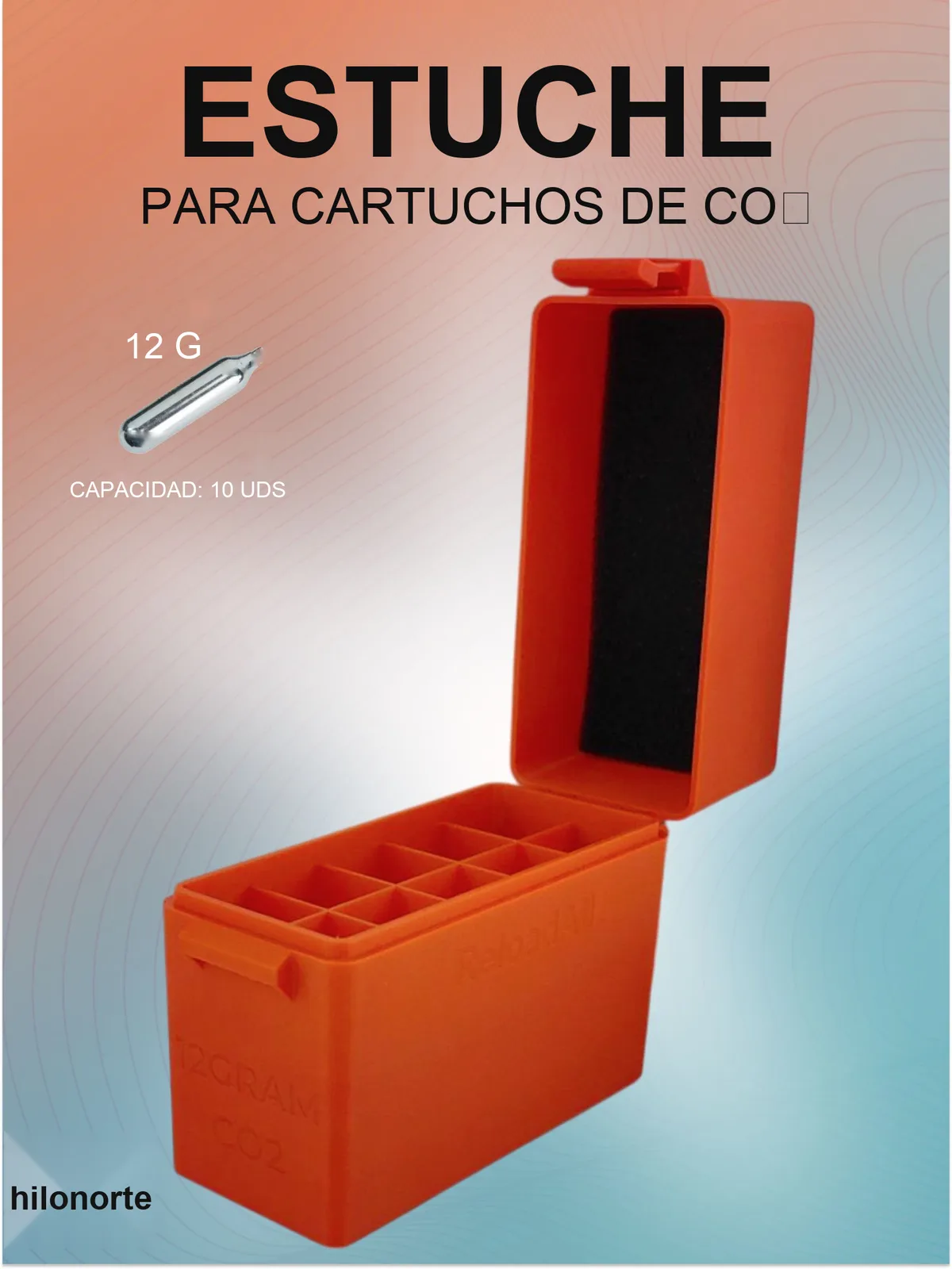 Caja para 10 cartuchos de CO2 de 12 g