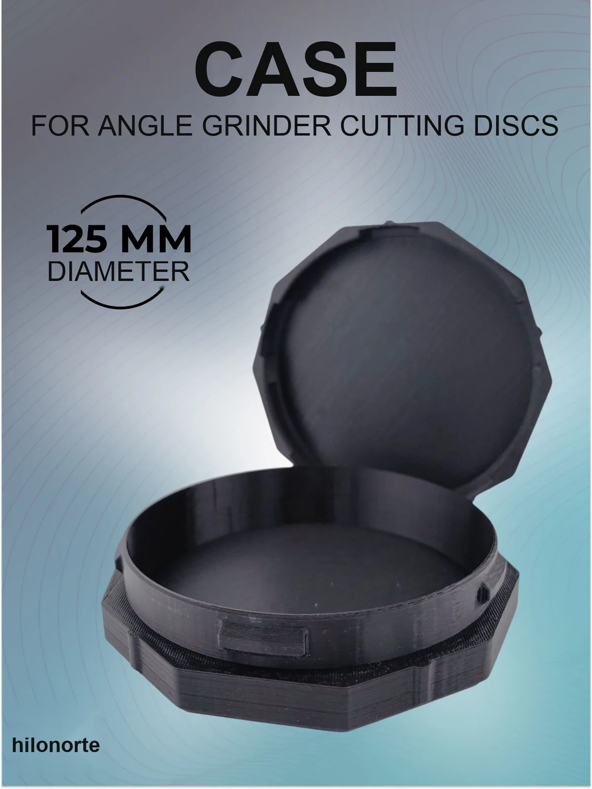 Case for 125 mm angle grinder discs