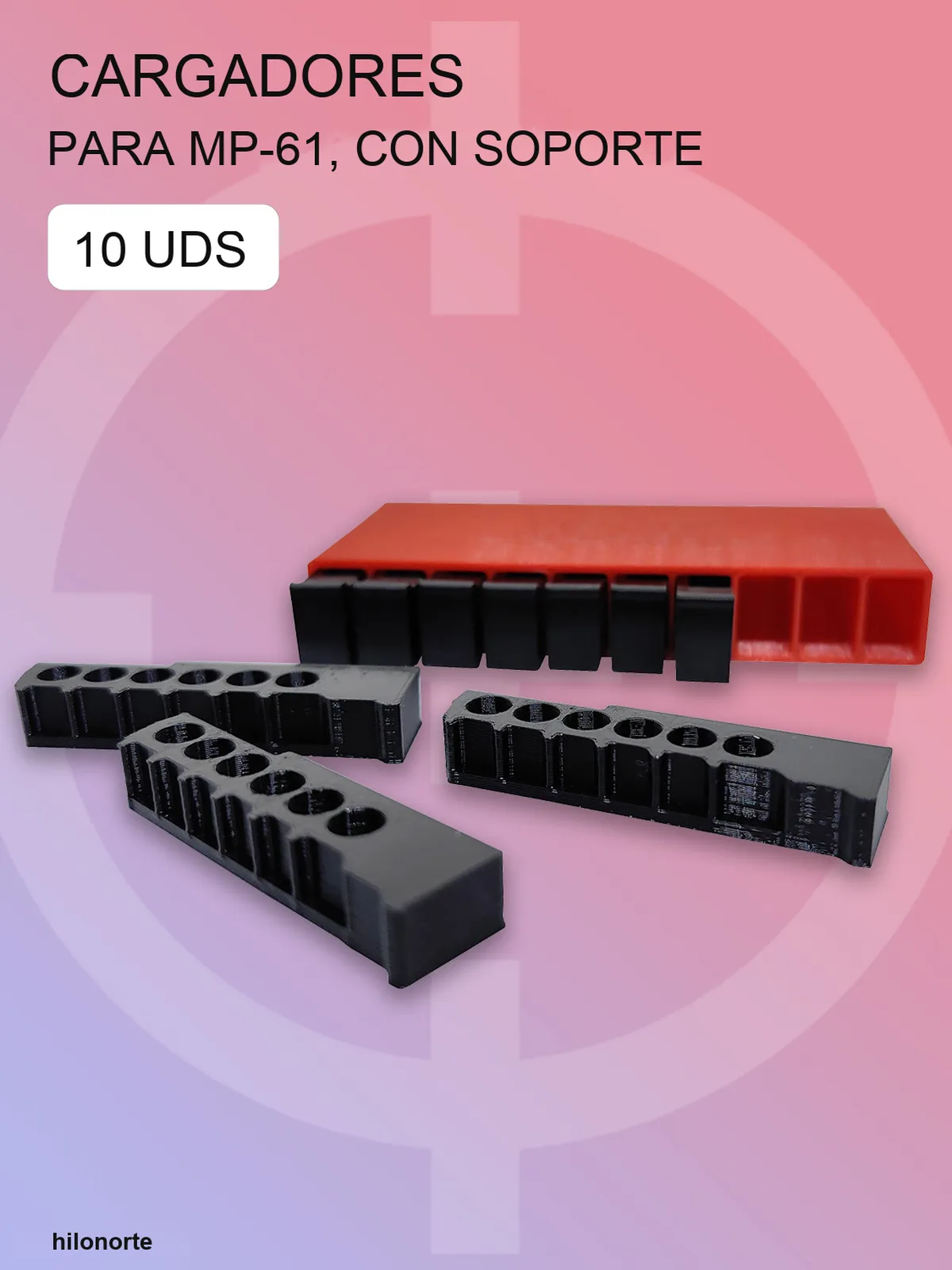 Cargadores 4,5 mm para Baikal MP-61 (IZH-61), 10 uds. + soporte