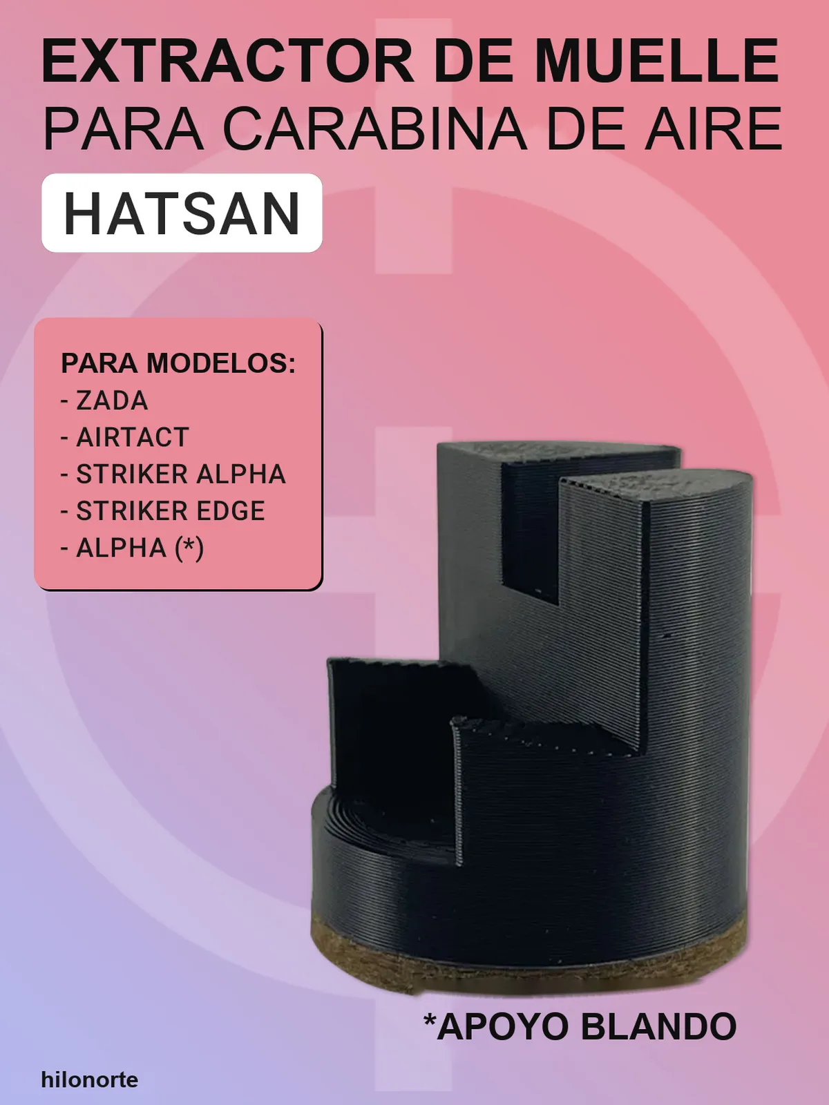 Útil para desmontar el muelle de Hatsan Striker Alpha, Zada y Striker Edge