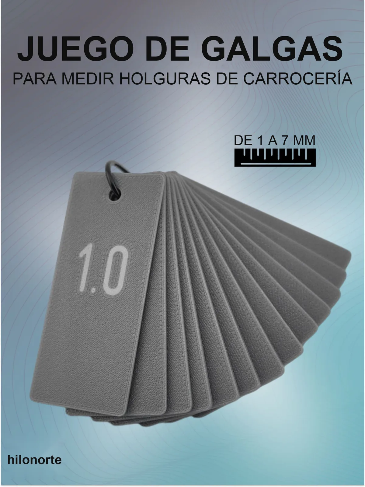 Juego de galgas para holguras de carrocería de 1 a 7 mm