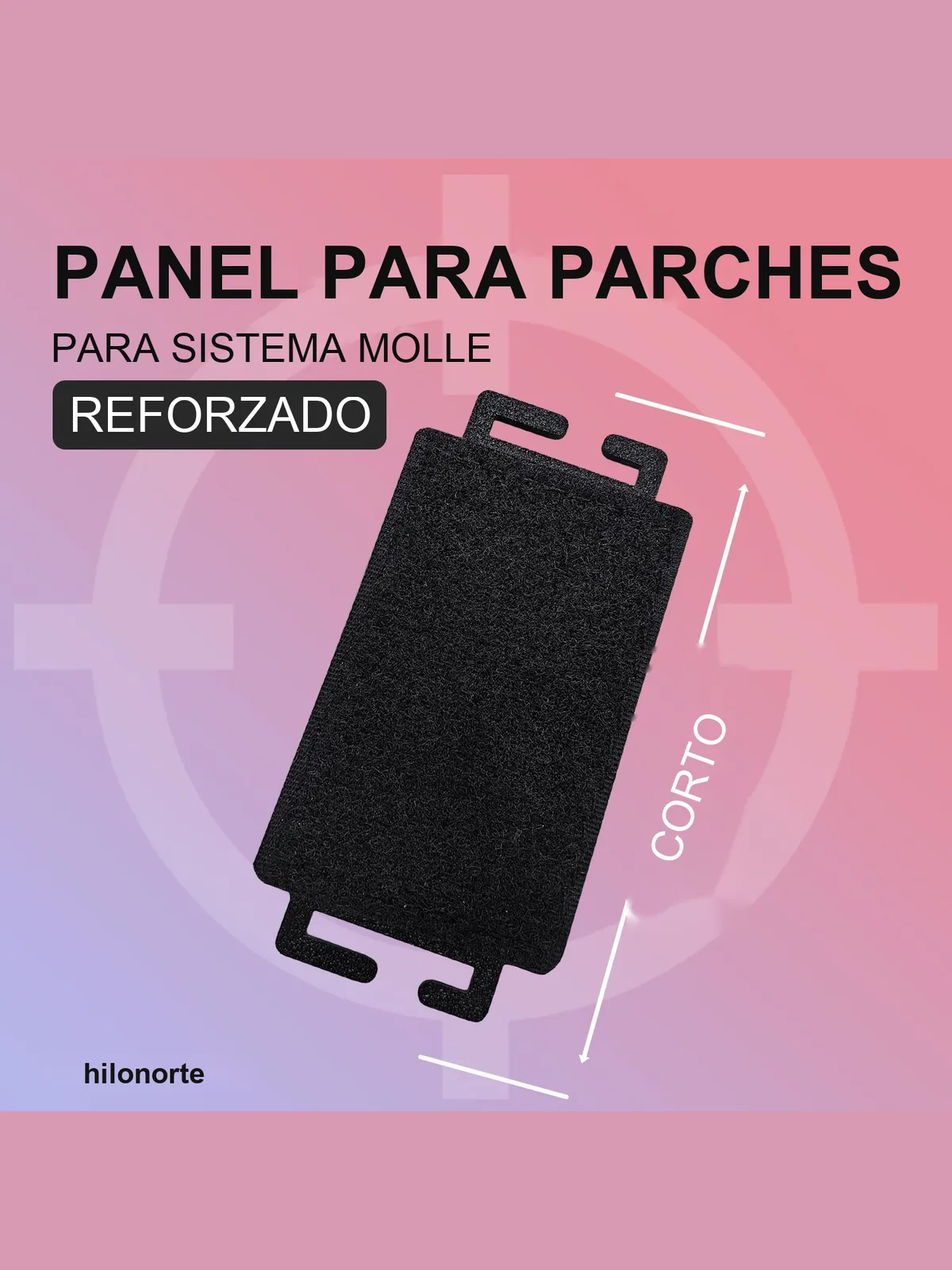 Panel MOLLE con velcro 50×75 mm, versión corta