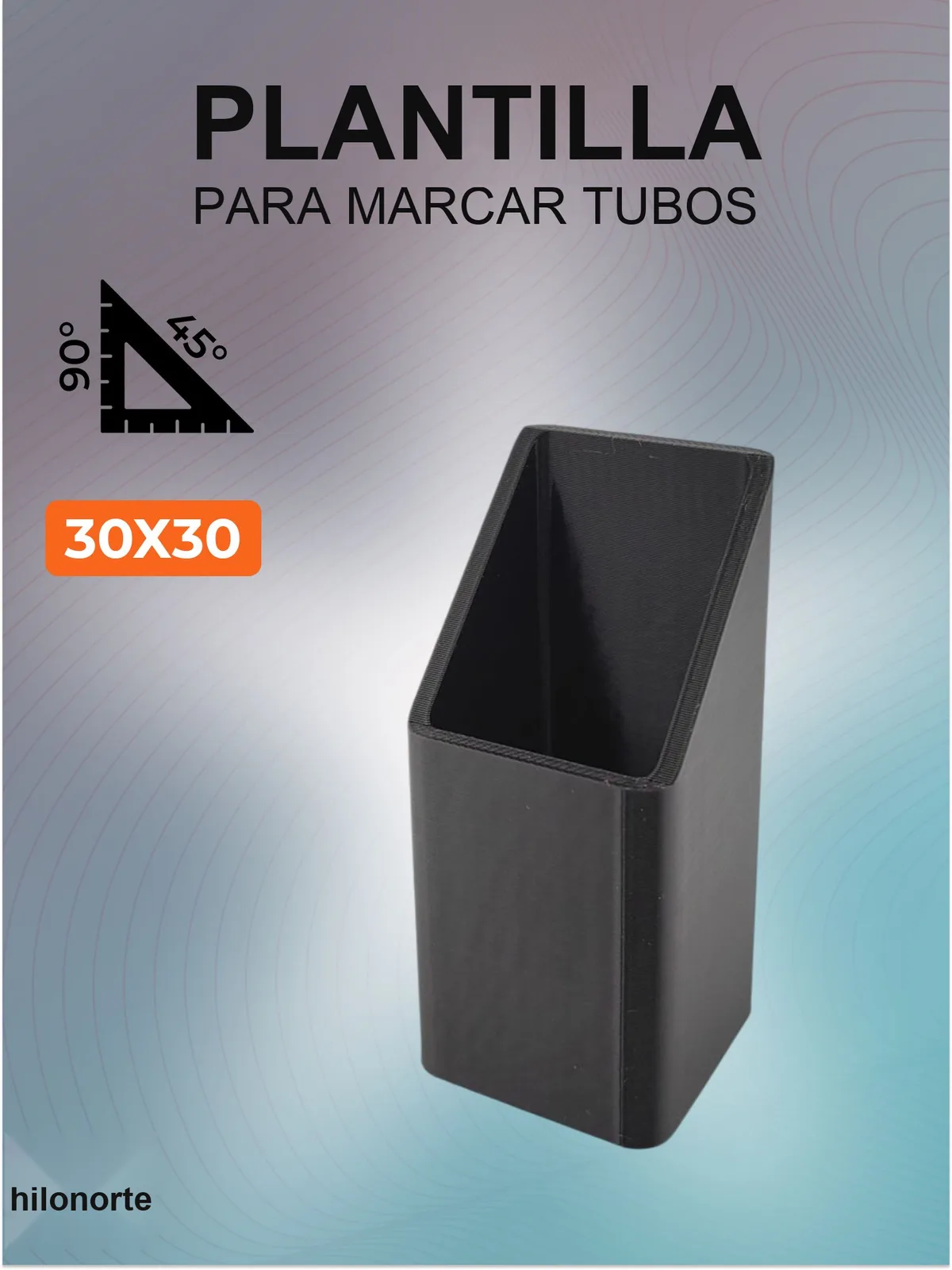 Plantilla para marcar tubo cuadrado 30×30 mm