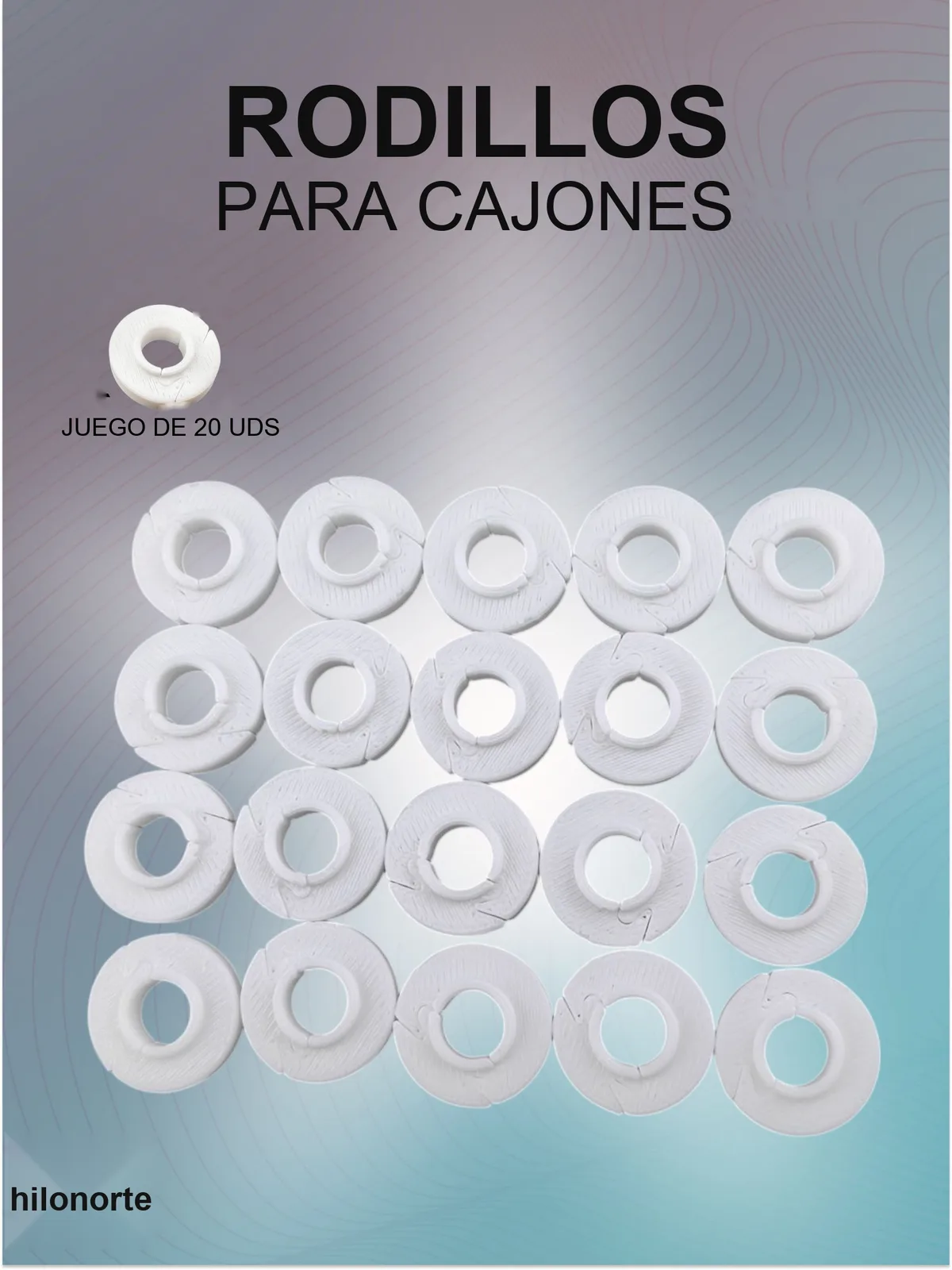 Ruedas reforzadas para guías de cajones (20 uds.)