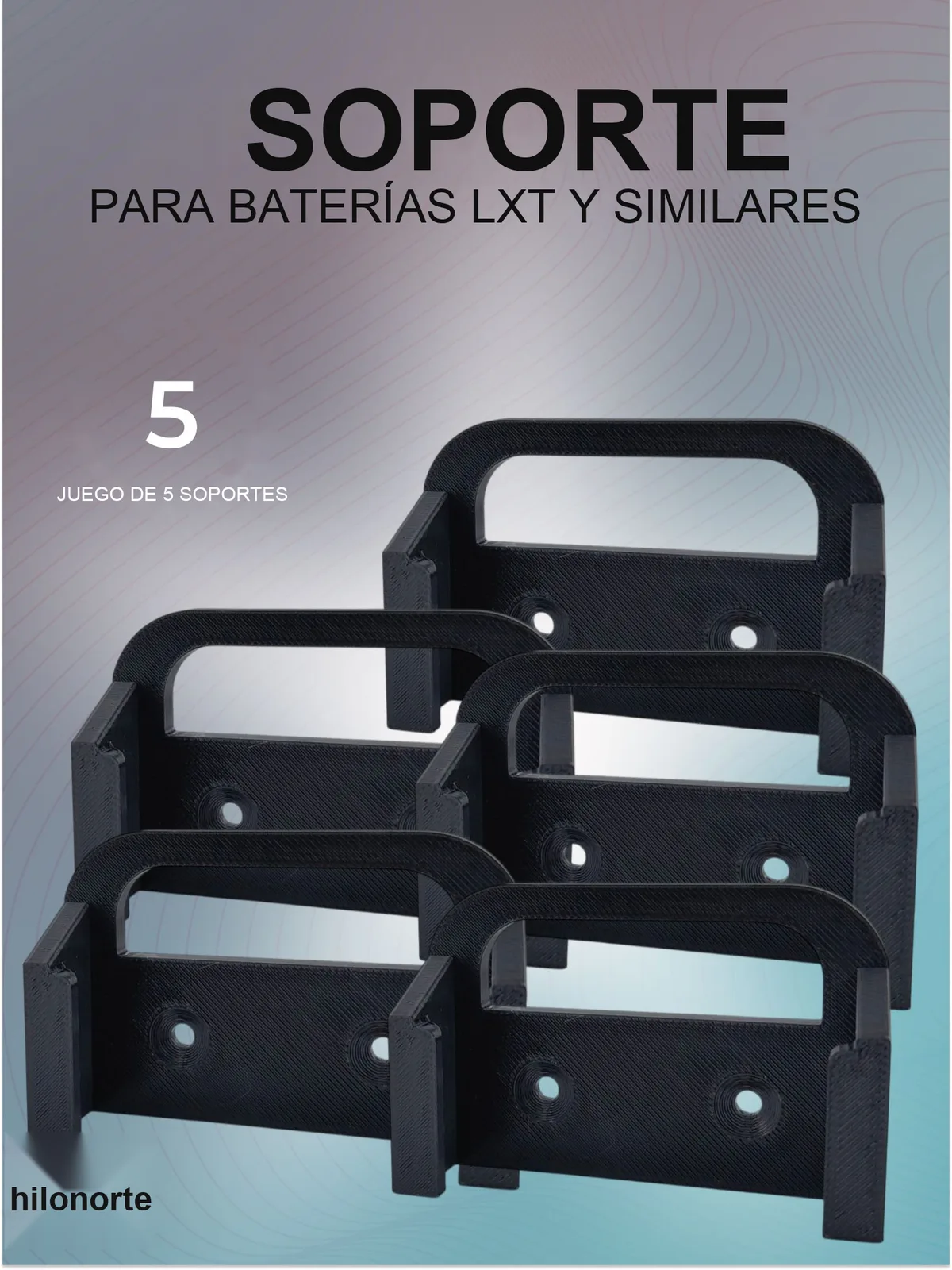 Soporte de pared para baterías LXT de 18 V (5 uds.)