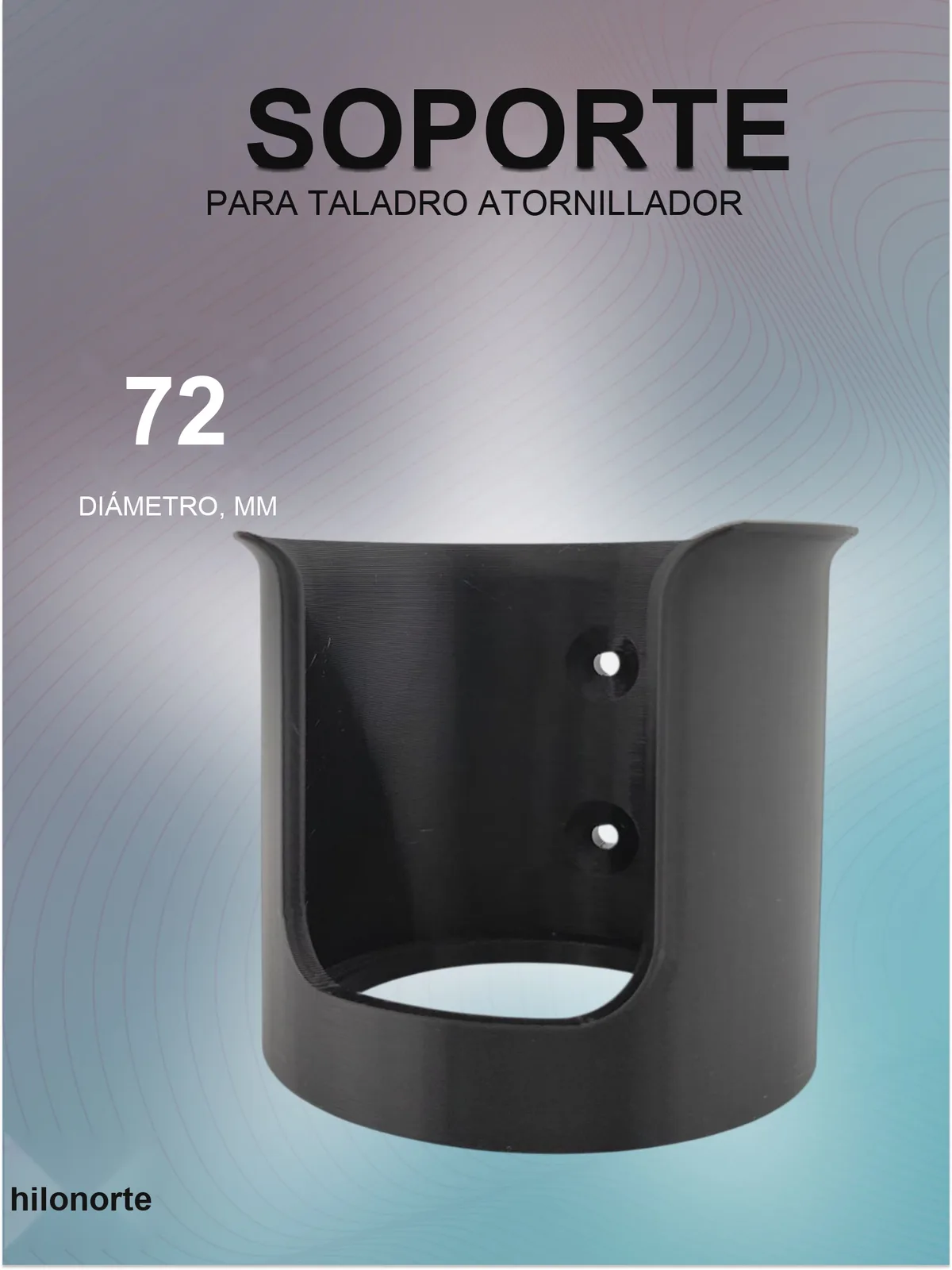 Soporte de pared para taladro y atornillador, 72 mm
