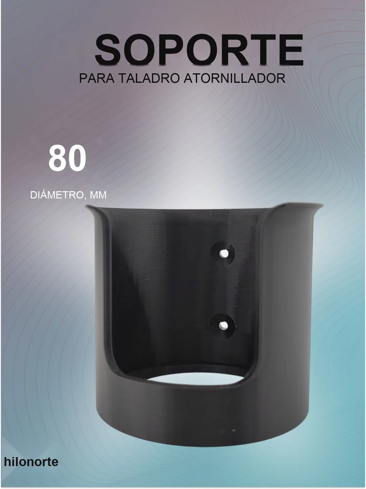 Soporte de pared para taladro y atornillador, 80 mm