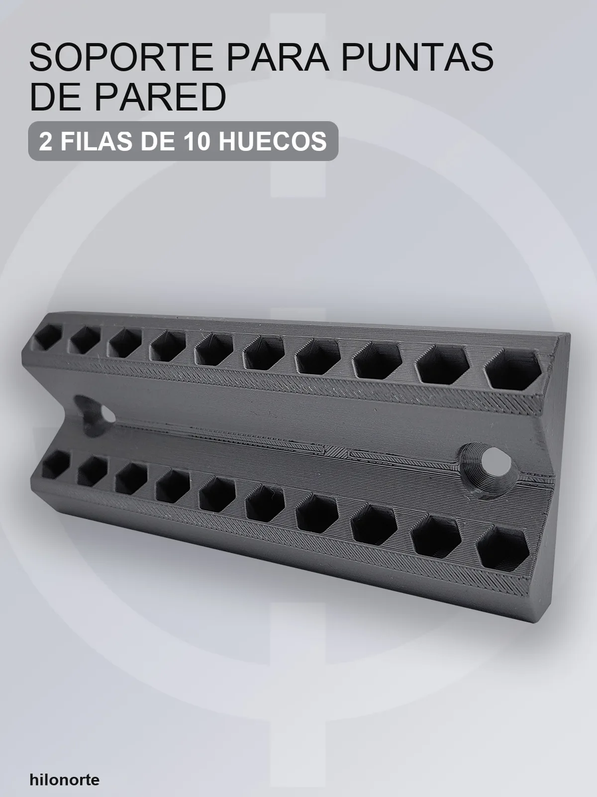 Soporte de pared para 20 puntas de atornillar (2 filas)