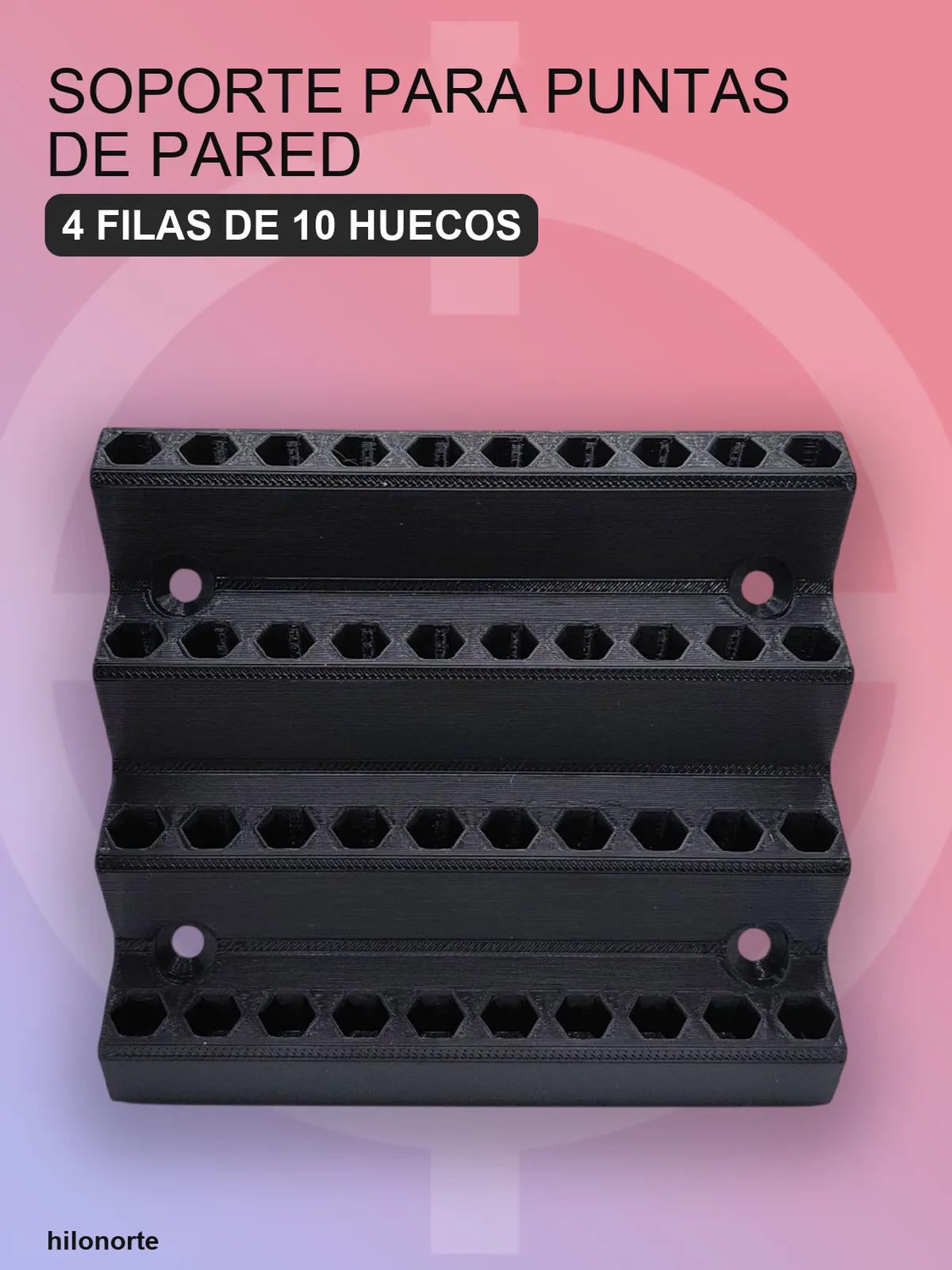 Soporte de pared para 40 puntas de atornillar (4 filas)