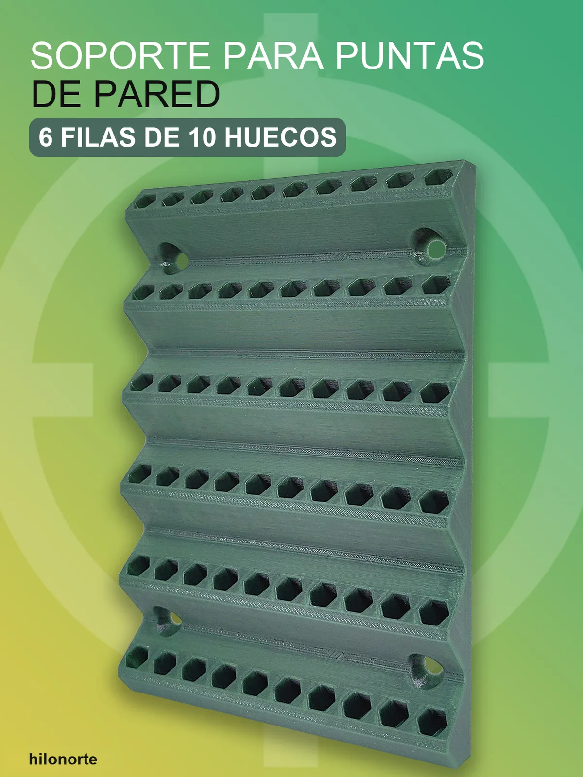Soporte de pared para 60 puntas de atornillar (6 filas)