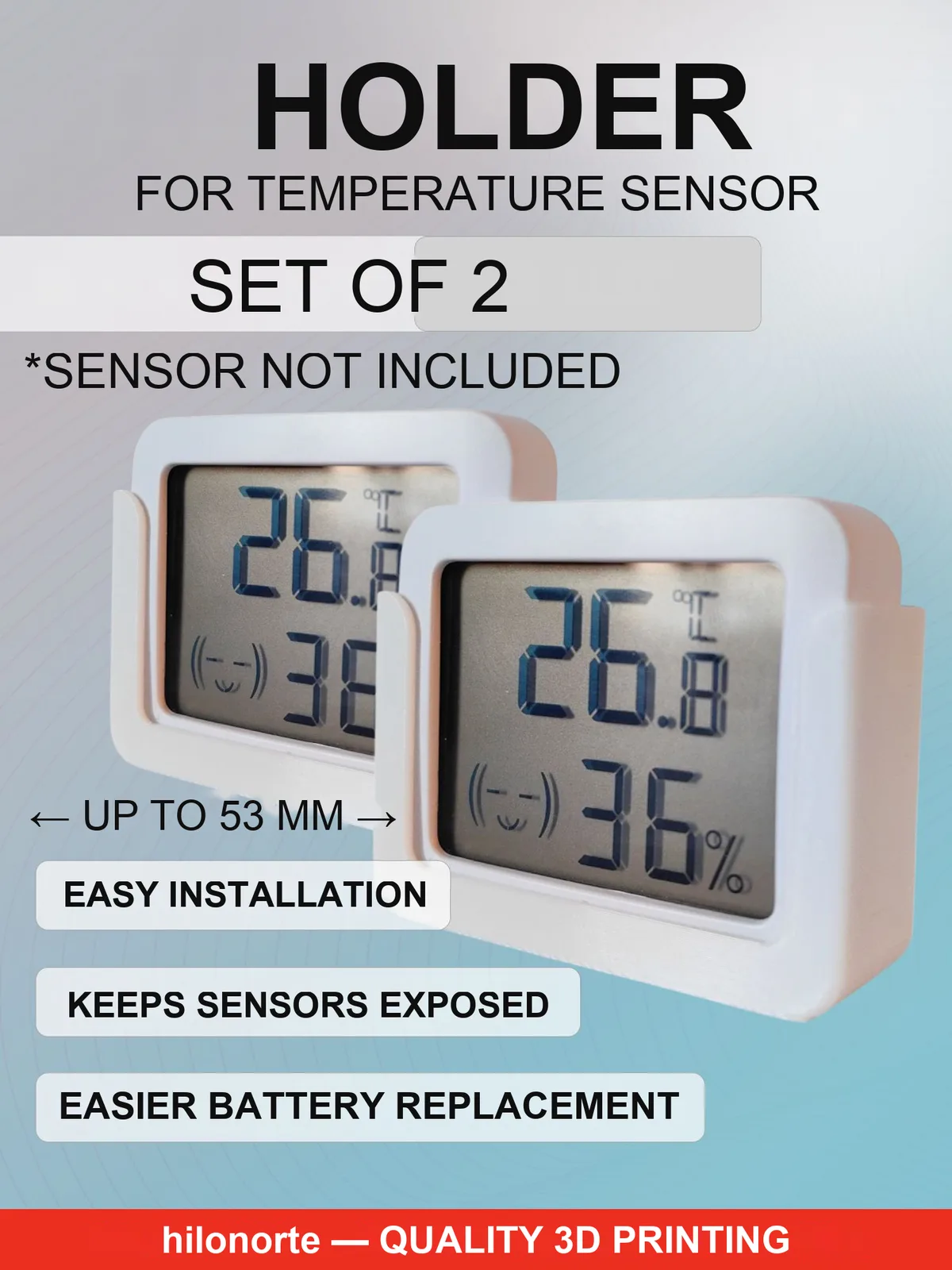 Holder for Zigbee temperature and humidity sensor (2 pcs)