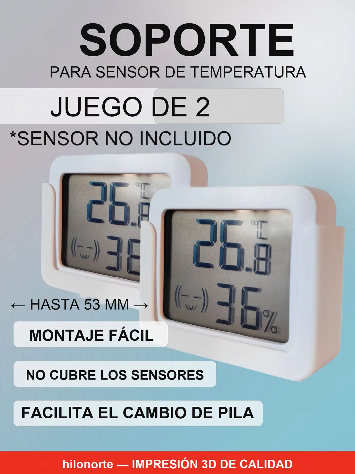 Soporte para sensor Zigbee de temperatura y humedad (2 uds.)