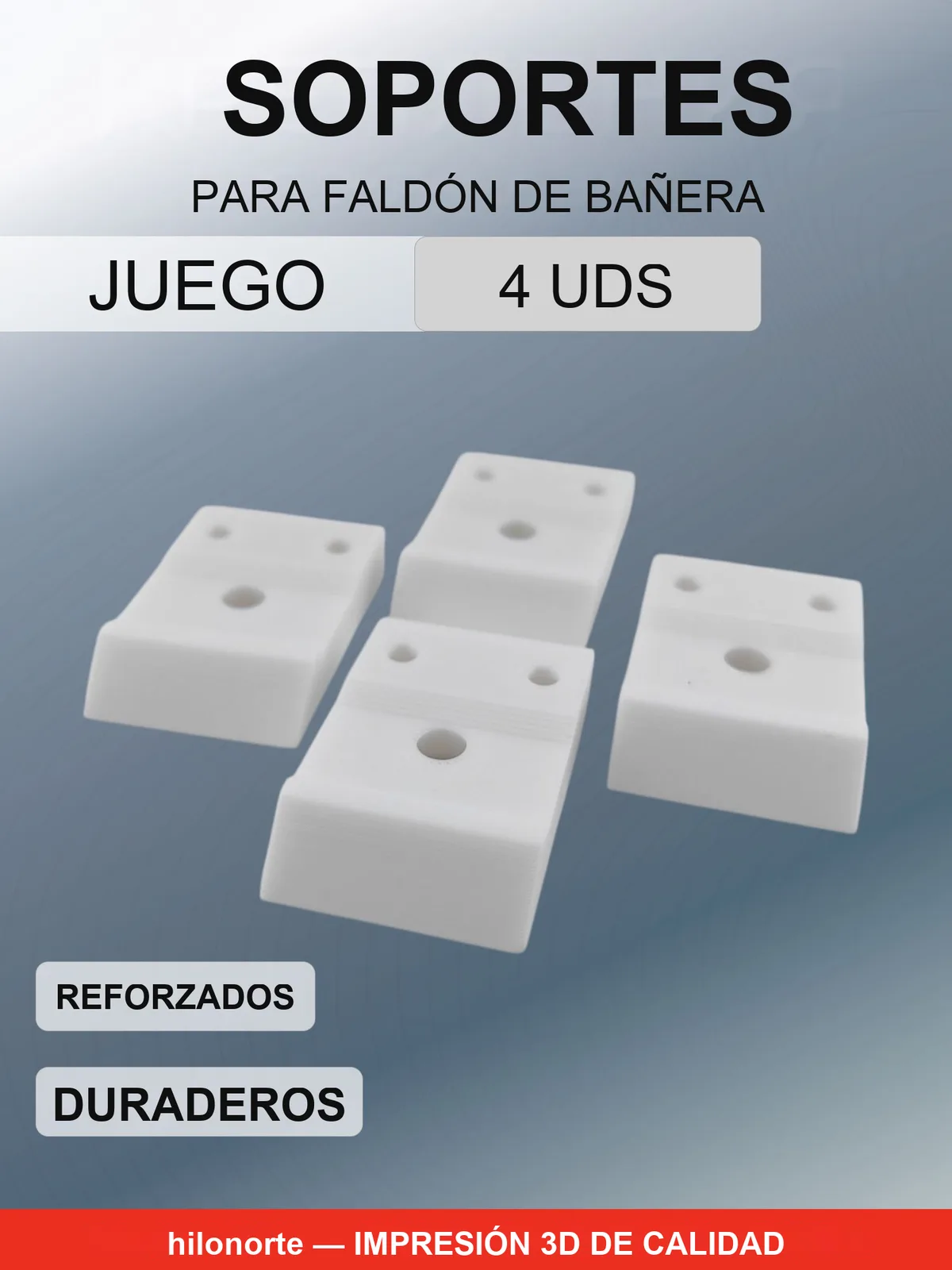 Soportes para faldón de bañera acrílica (4 uds.)