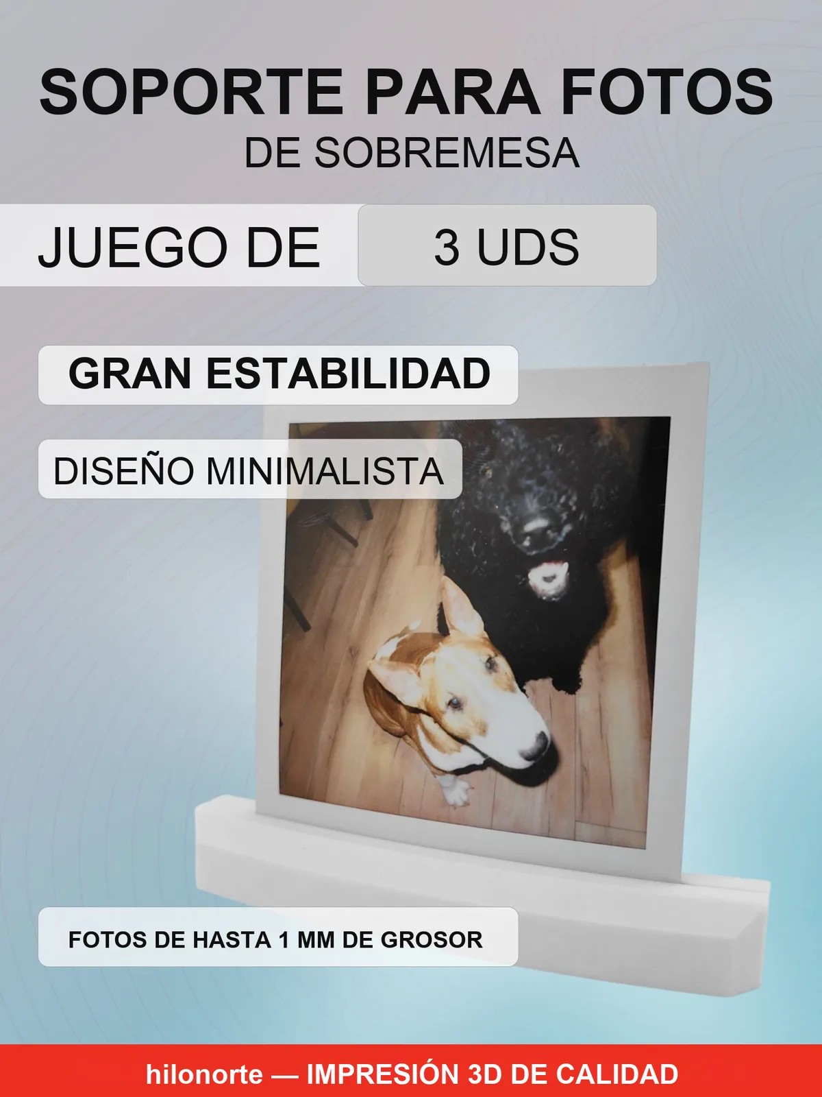 Soportes de mesa para fotos y tarjetas (3 uds.)