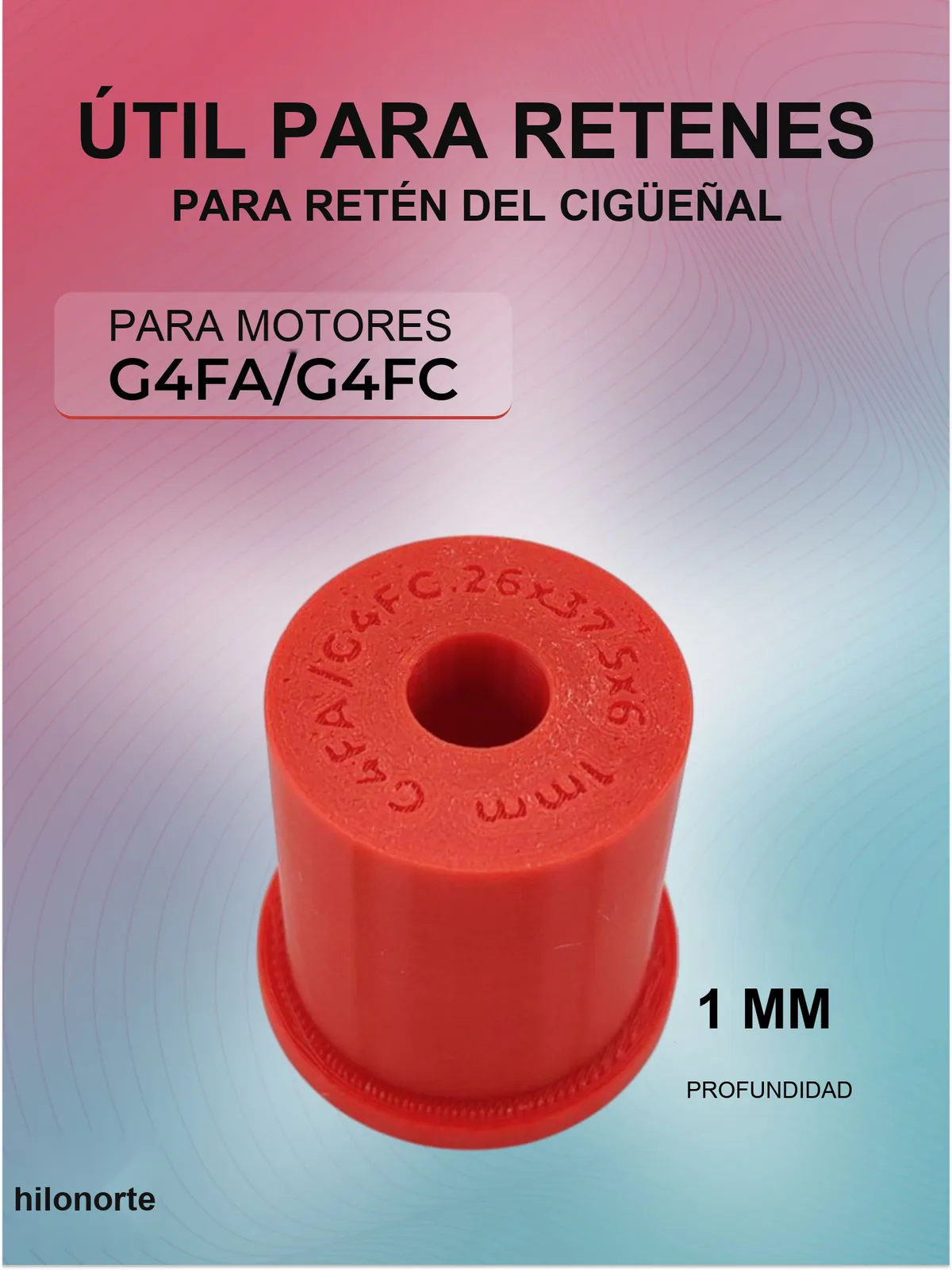 Útil retén delantero de cigüeñal G4FA/G4FC, asiento 1 mm