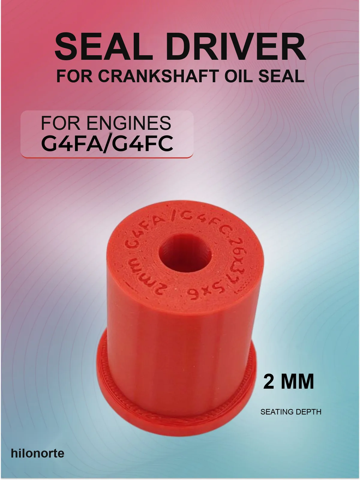 Front crankshaft seal installer G4FA/G4FC, 2 mm depth