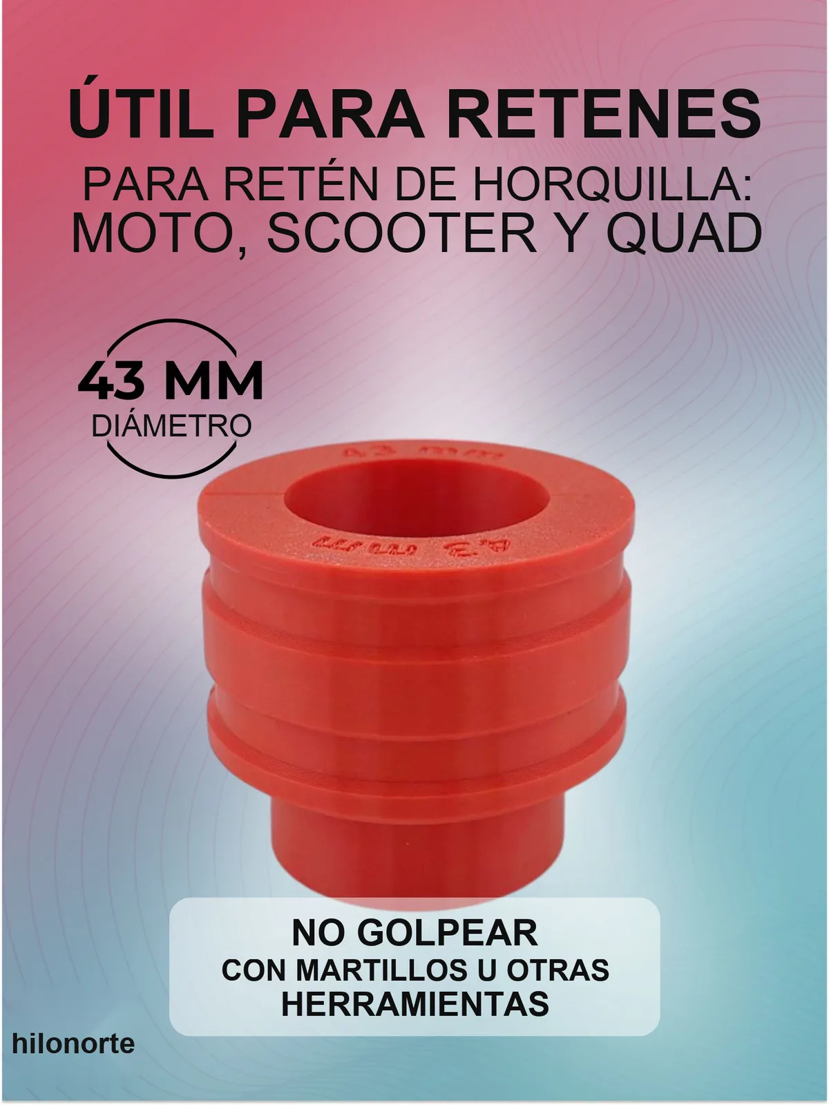 Útil para montar retenes de horquilla de moto, 43 mm